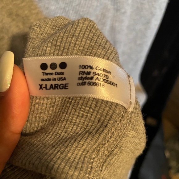 Three Dots Tank Top | Gray Tank Top - Picture 3 of 3